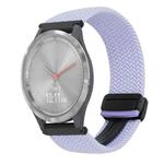 For Garmin Vivomove 3S 18mm Magnetic Buckle Braided Watch Band(Purple)