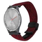 For Garmin Vivomove 3S 18mm Magnetic Buckle Braided Watch Band(Black Sand Red)