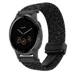 For Garmin Vivoactive 4S 18mm Magnetic Buckle Braided Watch Band(Stars Black)