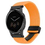 For Garmin Vivoactive 4S 18mm Magnetic Buckle Braided Watch Band(Orange)