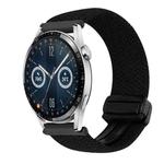 For Huawei Watch GT 3 42mm 20mm Magnetic Buckle Braided Watch Band(Black)