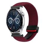 For Huawei Watch GT 3 42mm 20mm Magnetic Buckle Braided Watch Band(Wine Red)