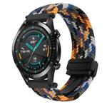 For Huawei Watch GT 2 42mm 20mm Magnetic Buckle Braided Watch Band(Camouflage Colorful)