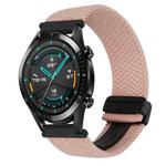 For Huawei Watch GT 2 42mm 20mm Magnetic Buckle Braided Watch Band(Pink)