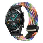 For Huawei Watch GT 2 42mm 20mm Magnetic Buckle Braided Watch Band(Colorful)