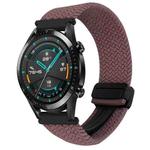 For Huawei Watch GT 2 42mm 20mm Magnetic Buckle Braided Watch Band(Smoky Purple)