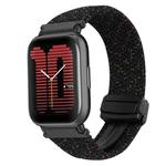 For Amazfit Active Magnetic Buckle 20mm Braided Watch Band(Starlight Black)