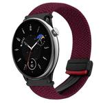 For Amazfit GTR Mini Magnetic Buckle 20mm Braided Watch Band(Wine Red)