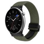 For Amazfit GTR Mini Magnetic Buckle 20mm Braided Watch Band(Olive Green)