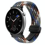 For Amazfit GTR Mini Magnetic Buckle 20mm Braided Watch Band(Denim Colorful)