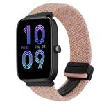 For Amazfit Bip 3 Pro Magnetic Buckle 20mm Braided Watch Band(Starlight Pink)