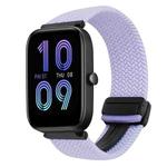 For Amazfit Bip 3 Pro Magnetic Buckle 20mm Braided Watch Band(Purple)