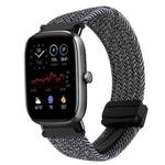 For Amazfit GTS4 Mini Magnetic Buckle 20mm Braided Watch Band(Metal Gray)