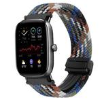 For Amazfit GTS4 Mini Magnetic Buckle 20mm Braided Watch Band(Denim Colorful)