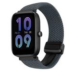 For Amazfit Bip 3 Magnetic Buckle 20mm Braided Watch Band(Space Gray)