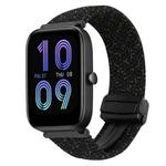 For Amazfit Bip 3 Magnetic Buckle 20mm Braided Watch Band(Starlight Black)