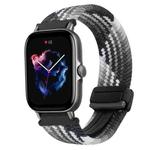 For Amazfit GTS 3 Magnetic Buckle 20mm Braided Watch Band(Z Dark Chocolate)