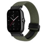 For Amazfit GTS 2e Magnetic Buckle 20mm Braided Watch Band(Olive Green)