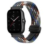 For Amazfit GTS 2e Magnetic Buckle 20mm Braided Watch Band(Denim Colorful)