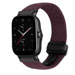 For Amazfit GTS 2e Magnetic Buckle 20mm Braided Watch Band(Crimson Cherry)