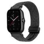 For Amazfit GTS 2e Magnetic Buckle 20mm Braided Watch Band(Graphite Black)