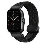 For Amazfit GTS 2e Magnetic Buckle 20mm Braided Watch Band(Starlight Black)