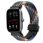 For Amazfit GTS 2 Mini Magnetic Buckle 20mm Braided Watch Band(Denim Colorful)