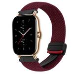 For Amazfit GTS 2 Magnetic Buckle 20mm Braided Watch Band(Wine Red)