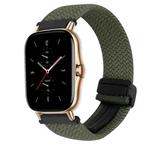 For Amazfit GTS 2 Magnetic Buckle 20mm Braided Watch Band(Olive Green)