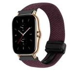 For Amazfit GTS 2 Magnetic Buckle 20mm Braided Watch Band(Crimson Cherry)