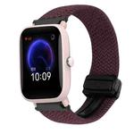 For Amazfit Pop Pro Magnetic Buckle 20mm Braided Watch Band(Crimson Cherry)