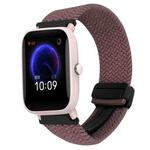 For Amazfit Pop Pro Magnetic Buckle 20mm Braided Watch Band(Smoky Purple)