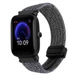 For Amazfit Pop Magnetic Buckle 20mm Braided Watch Band(Metal Gray)