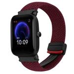 For Amazfit Pop Magnetic Buckle 20mm Braided Watch Band(Wine Red)