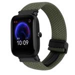 For Amazfit Pop Magnetic Buckle 20mm Braided Watch Band(Olive Green)