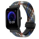 For Amazfit Pop Magnetic Buckle 20mm Braided Watch Band(Denim Colorful)