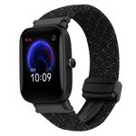 For Amazfit Pop Magnetic Buckle 20mm Braided Watch Band(Starlight Black)