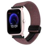 For Amazfit Bip U Magnetic Buckle 20mm Braided Watch Band(Smoky Purple)