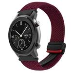 For Amazfit GTR 42mm Magnetic Buckle 20mm Braided Watch Band(Wine Red)