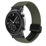 For Amazfit GTR 42mm Magnetic Buckle 20mm Braided Watch Band(Olive Green)