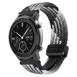 For Amazfit GTR 42mm Magnetic Buckle 20mm Braided Watch Band(Z Dark Chocolate)