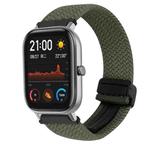 For Amazfit GTS Magnetic Buckle 20mm Braided Watch Band(Olive Green)