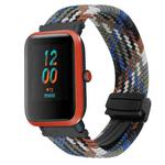 For Amazfit Bip Magnetic Buckle 20mm Braided Watch Band(Denim Colorful)