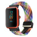 For Amazfit Bip Magnetic Buckle 20mm Braided Watch Band(Colorful)