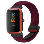 For Amazfit Bip Lite Magnetic Buckle 20mm Braided Watch Band(Wine Red)