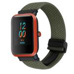 For Amazfit Bip Lite Magnetic Buckle 20mm Braided Watch Band(Olive Green)