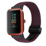 For Amazfit Bip Lite Magnetic Buckle 20mm Braided Watch Band(Crimson Cherry)