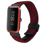 For Amazfit Bip Lite Magnetic Buckle 20mm Braided Watch Band(Black Sand Red)