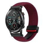 For Honor Magic Watch 2 42mm 20mm Magnetic Buckle Braided Watch Band(Wine Red)