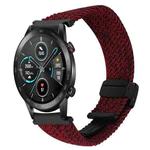 For Honor Magic Watch 2 42mm 20mm Magnetic Buckle Braided Watch Band(Black Sand Red)